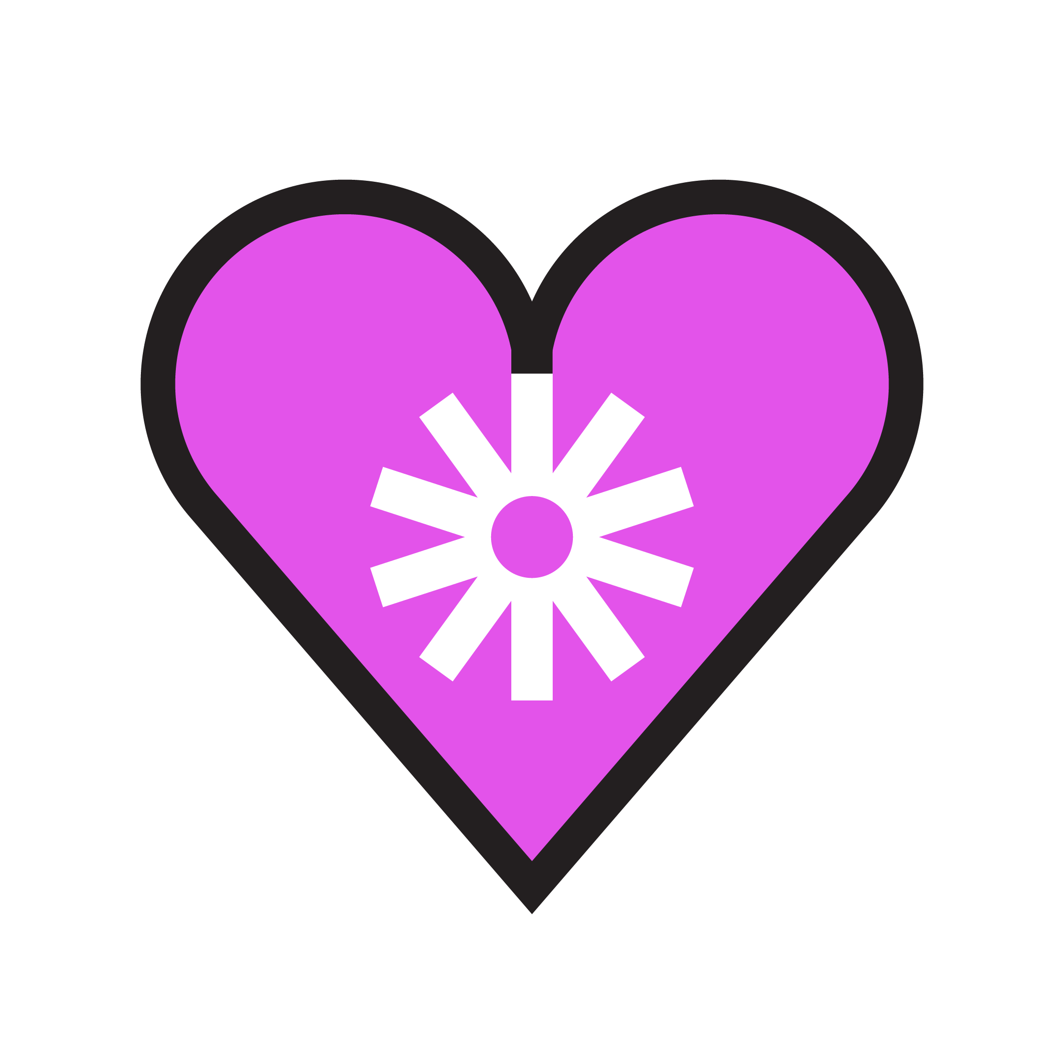 Pink heart containing the GMCDP spokes